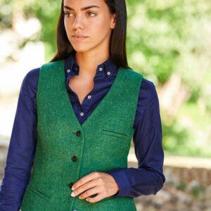 Wellington Harris Tweed Damen Weste 608 Green Twill