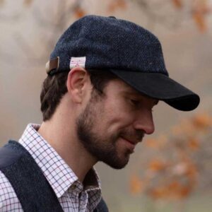 Harris Tweed Brungton Baseballkappe Mitternachtsblau