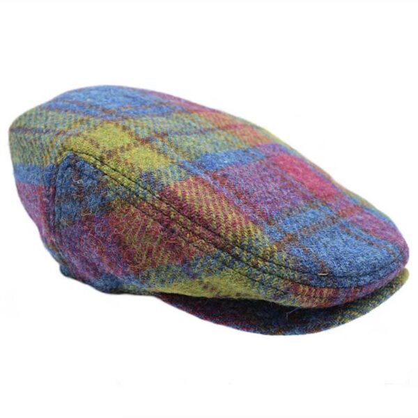 Harris Tweed Damen Mütze Blue Green Plum