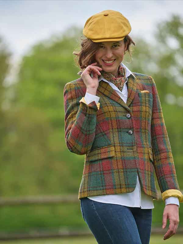 Harris Tweed Blazer ''Ava'' In Colorful Tartan