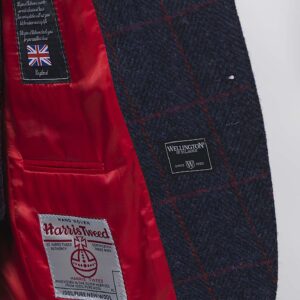 Harris Tweed Sakko ''London'' In Red Overcheck