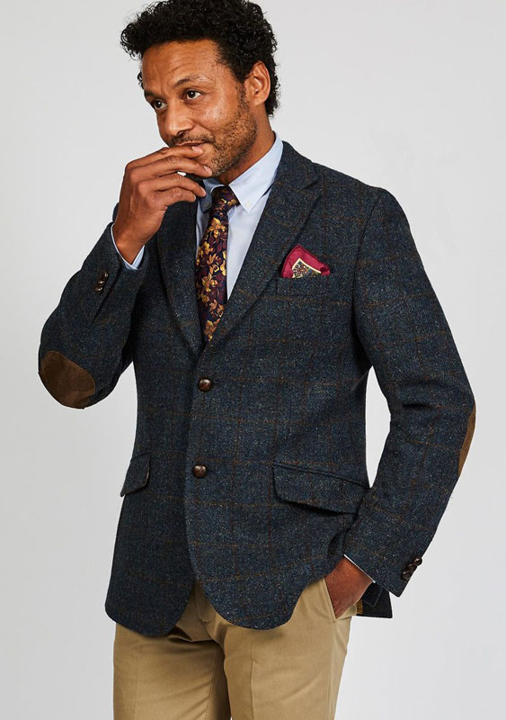Harris Tweed Sakko, Patrick Jacket - Blue Multi