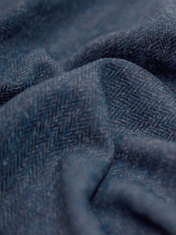 Bleistiftrock Aus Harris Tweed In Blue Herringbone