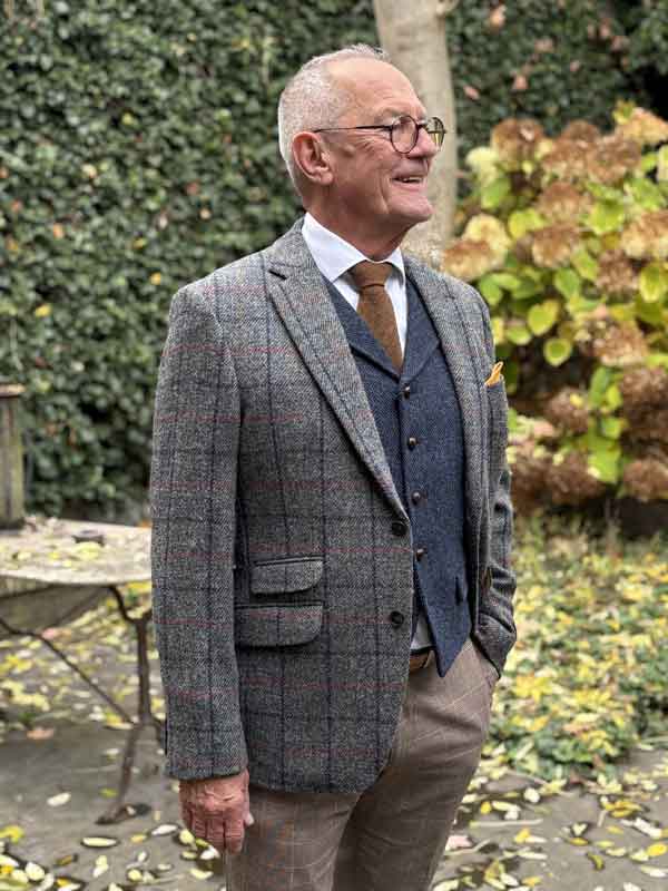 Harris Tweed Sakko ''London'' In Anthra Check