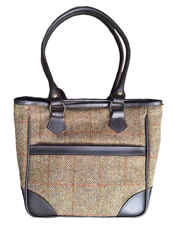 Harris Tweed Shire Henkeltasche – Senf