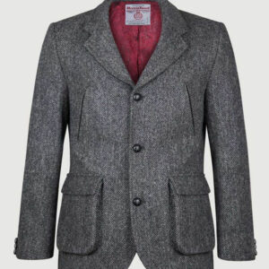 Harris Tweed Sakko, Callum Utility Jacket - Charcoal