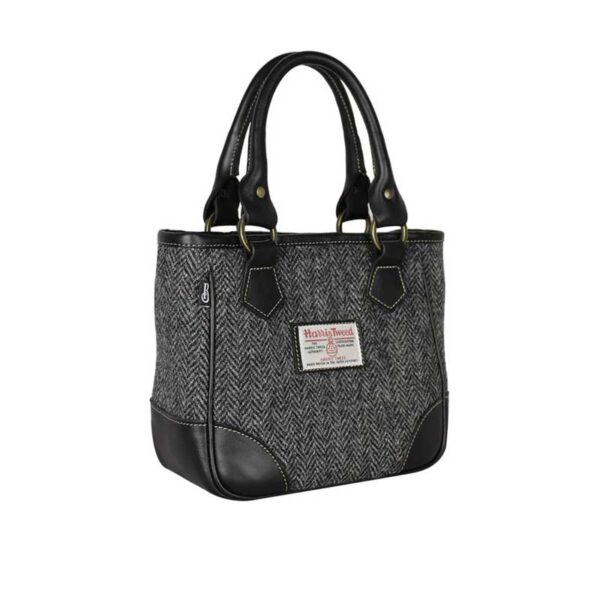 Harris Tweed  York Handbag Charcoal Herringbone