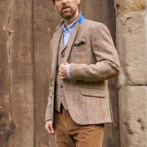 Harris Tweed Sakko ''London'' In Sand Herringbone