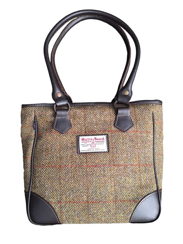 Harris Tweed Shire Henkeltasche – Senf