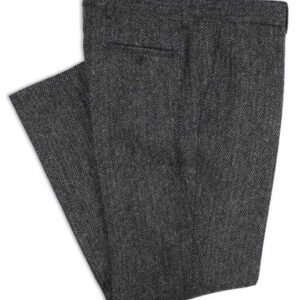 Harris Tweed Pantalon, Mens Tweed Trousers - Charcoal
