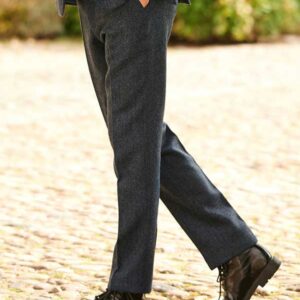 Harris Tweed Hose 610 Blau Fishgrat