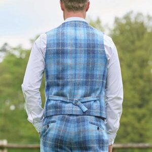 Harris Tweed Weste ''Wales'' In Jeans Herringbone