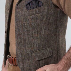 Harris Tweed Weste mit Revers 670