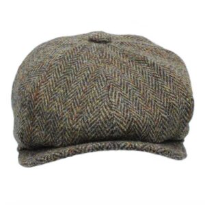 Harris Tweed Schiebermütze Scott Grün Braun