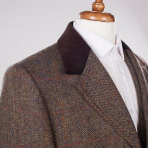 Harris Tweed Overjas, Chelsea Overcoat - Brown
