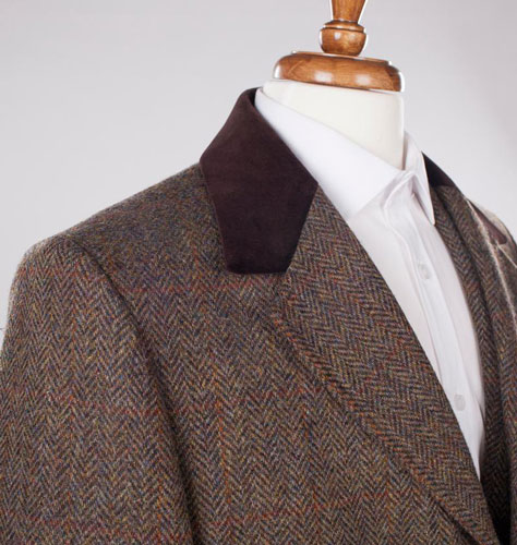 Harris Tweed Overjas, Chelsea Overcoat - Brown