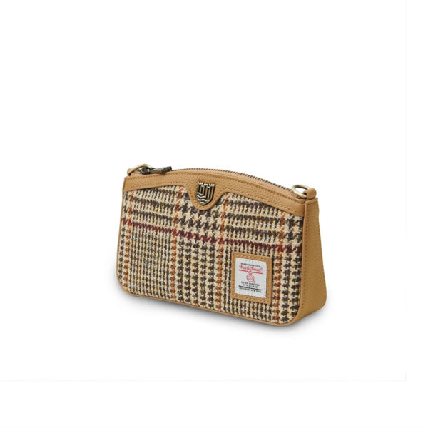 Harris Tweed Schultertasche, The Ailsa, Beigefarbener Hundszahn