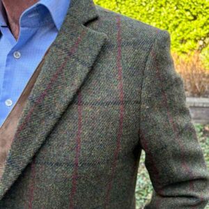 Harris Tweed Blazermantel “Barney” Für Herren In Green Overcheck