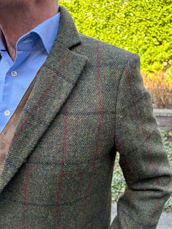 Harris Tweed Blazermantel “Barney” Für Herren In Green Overcheck