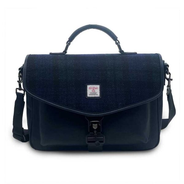 Harris Tweed Laptoptasche, Schwarz