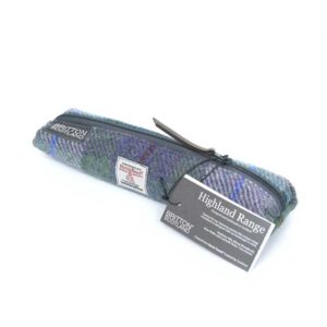 Harris Tweed Highland Range Slim Federmäppchen, blau-grün kariert
