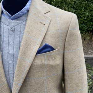Wellington Seiden Sommer Sakko Beige Check