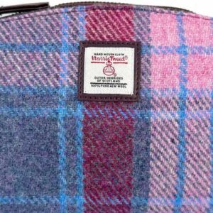 Kosmetiktasche aus Harris Tweed in Pastellrosa