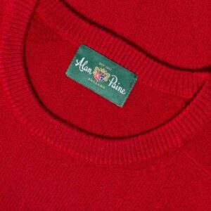 Alan Paine Lammwolle Pullover Rundhals Rot