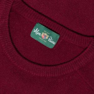 Alan Paine Lammwolle Pullover Rundhals Bordeaux