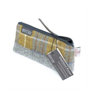 Kosmetiktasche aus Harris Tweed Highland Range, Senfkaro