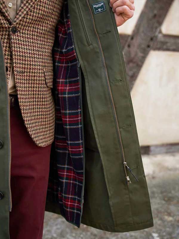 Herrenmantel ''Finchester All Season'' In Oliv Mit Heraustrennbarem Wollfutter