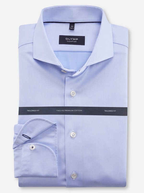 Olymp Tailored Fit, Signature Cutaway, Hellblau