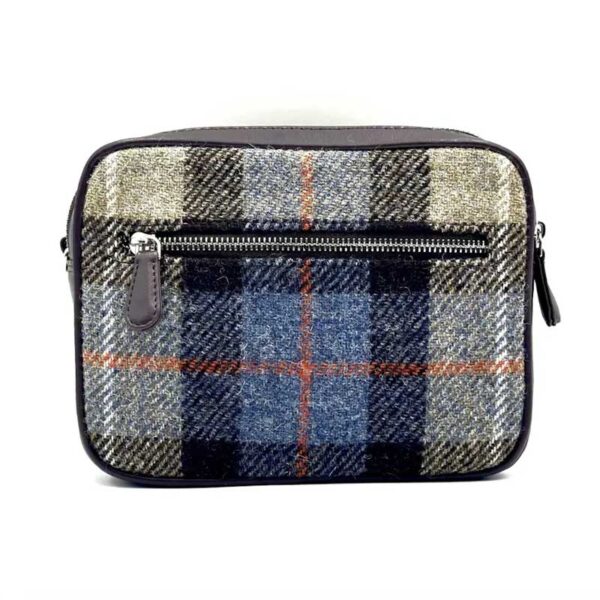 Harris Tweed Kameratasche in Blau/Braun Kariert