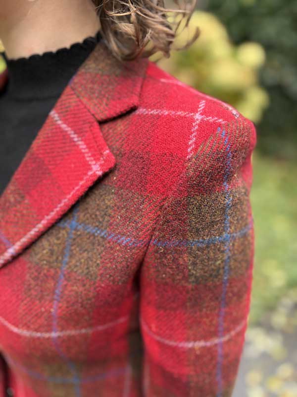 Harris Tweed Damenjacke Claire Rot Karo