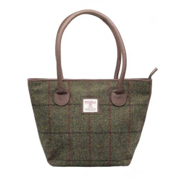 Harris Tweed Ailsa Tragetasche, grün kariert