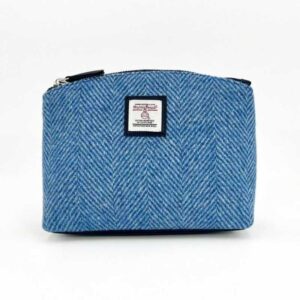Harris Tweed Kosmetiktasche in Himmelblau