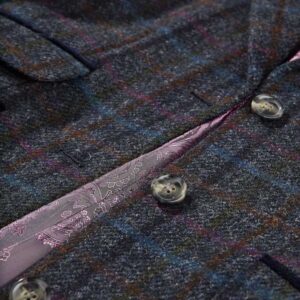 Tori 3/4 Damen Mantel Marineblau Multi Check