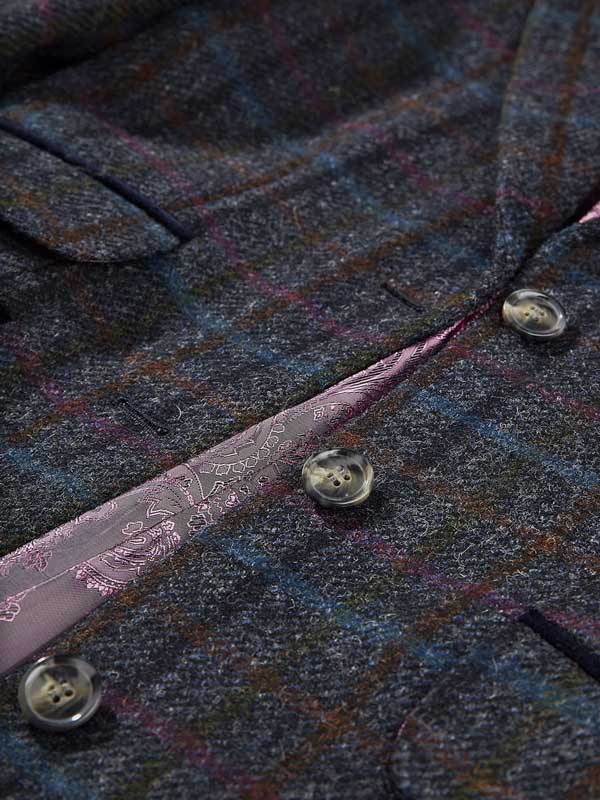 Tori 3/4 Damen Mantel Marineblau Multi Check