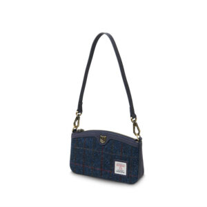 Harris Tweed Schultertasche, The Ailsa, Marineblaues Überkaro