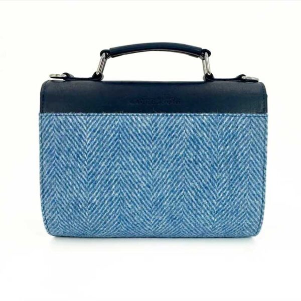 Harris Tweed Mini-Tagestasche in Himmelblau