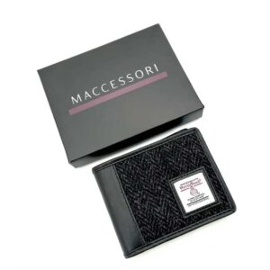Harris Tweed Bifold Geldbörse in Anthrazit