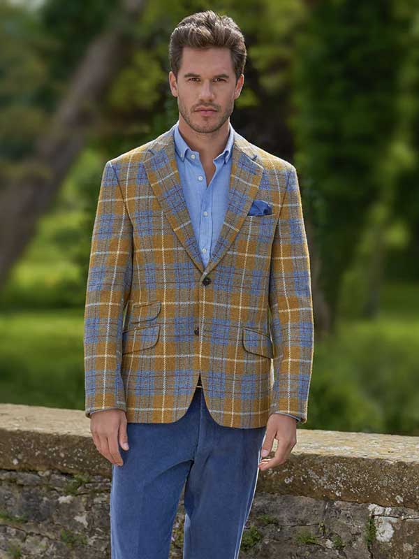 Harris Tweed Sakko ''London'' Im Amber Check