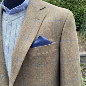 Wellington Seiden Sommer Sakko Sand Check