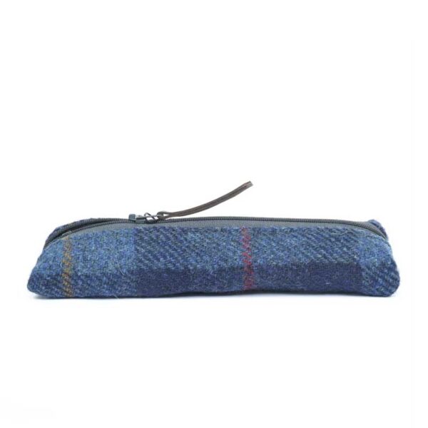 Harris Tweed Highland Range Slim Federmäppchen, marineblau kariert