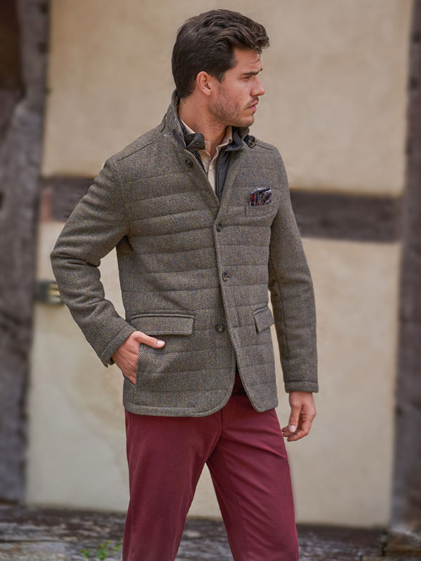 Herren Tweed Jacke ''Austria'' Jacke In Green Hill Tweed