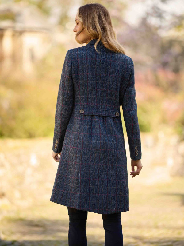 Harris Tweed Damenmantel ''Brenda'' In Scottish Blue