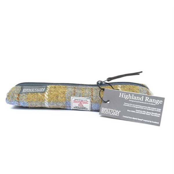 Harris Tweed Highland Range Slim Federmäppchen, Senfkaro