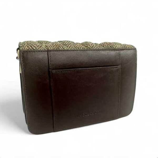 Harris Tweed Stepp-Schultertasche in Country Green
