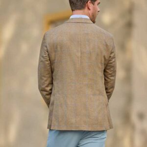 Wellington Seiden Sommer Sakko Sand Check