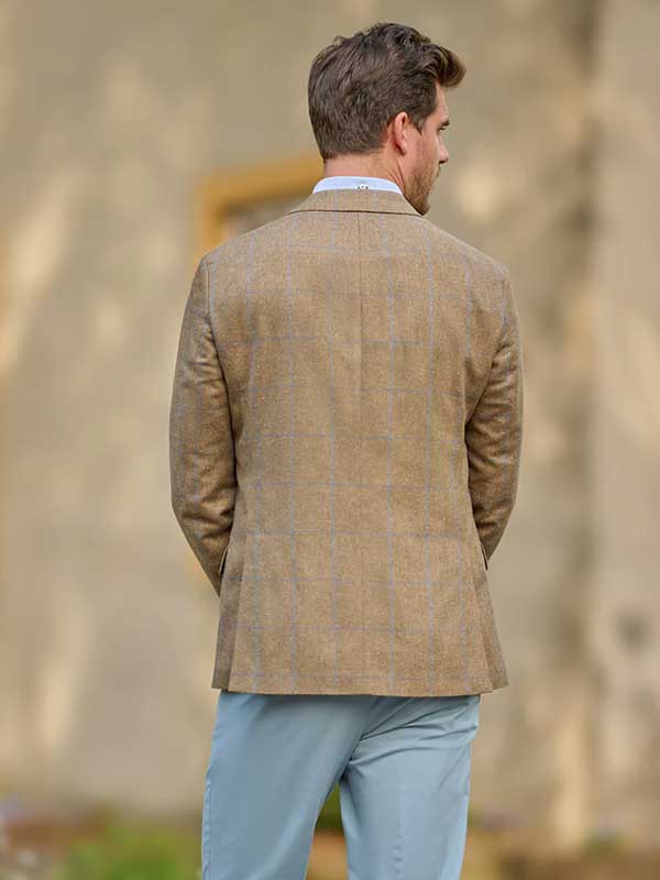 Wellington Seiden Sommer Sakko Sand Check